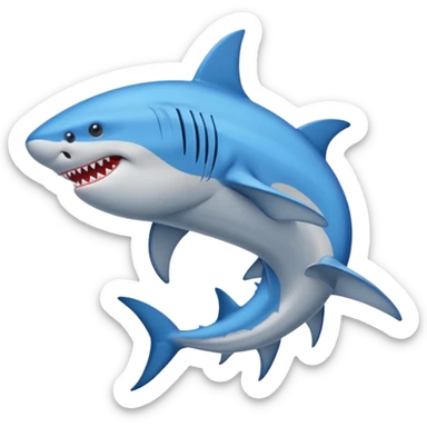 As haz un tiburón con piernas y tenis azules sticker