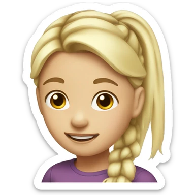 Blond girl with hair pony tail  sticker