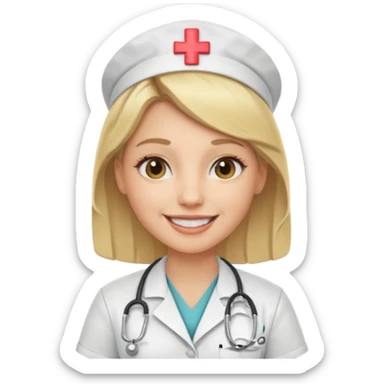 Hot nurse blonde wild short hair sticker
