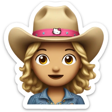 Hello kitty face COWGIRL  without mouth  sticker