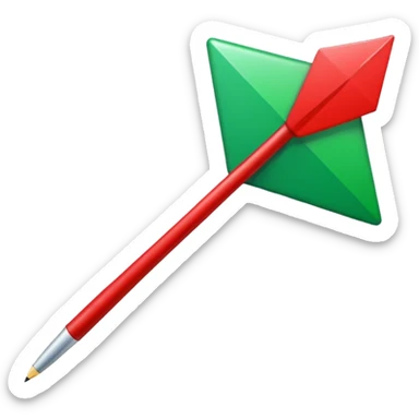 Tag vermelha com uma flecha pra cima verde sticker