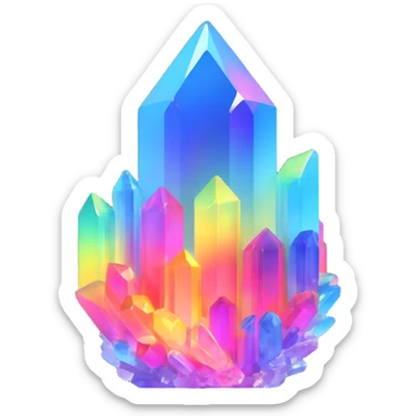 rainbow aura quartz crystal sticker