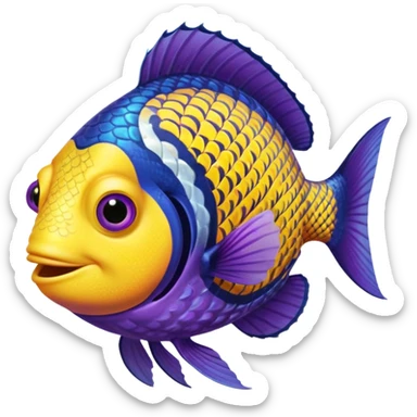 GURGLE FISH FROM FINDING NEMO PURPLE AND YELLOW GRAMMA FISH sticker