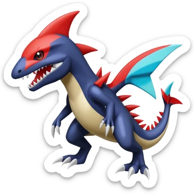 Meloetta-Guilmon-Garchomp-Sharpedo-Darkrai-Pokémon-Fakémon-fusion-hybrid-creature sticker