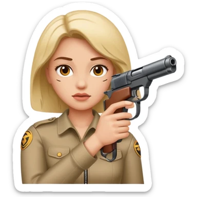 women getting shot with gun sticker