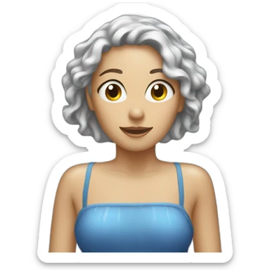 Woman in shower sticker