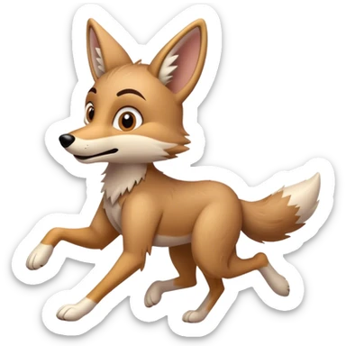 Cute, disney-style coyote running sticker