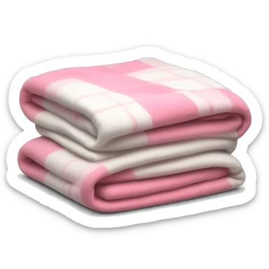 Plad white and pink blanket folded  sticker