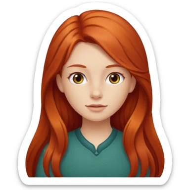 Garota ruiva clara de cabelo comprido  sticker