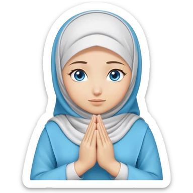Turkish beautiful finish Konya girl blue eyes with hijab and dua on namaz sticker