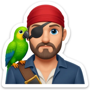 pirate and parrot sticker