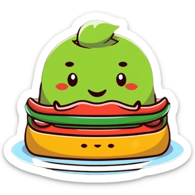 mouth watering over delicious meal sticker