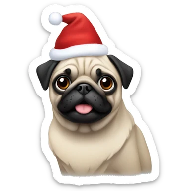 Christmas pug sticker