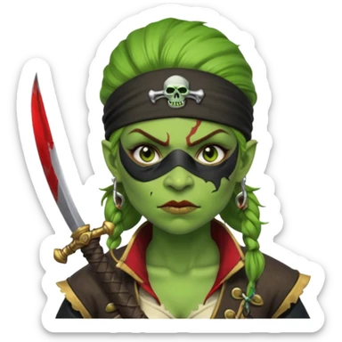 ork pirate woman sticker