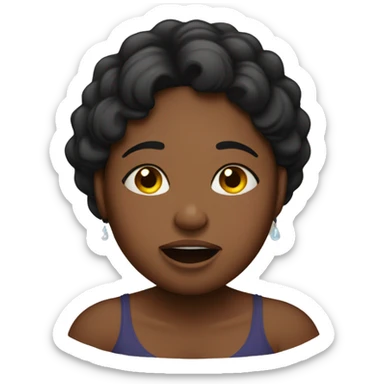 Pregnant black woman crying happy tears sticker