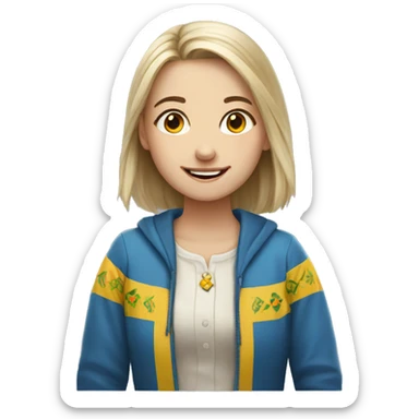 ukrainian girl smile and talk sticker