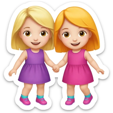 two toddlers girls sticker