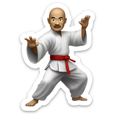 Maestro de kung fu dando patada  sticker