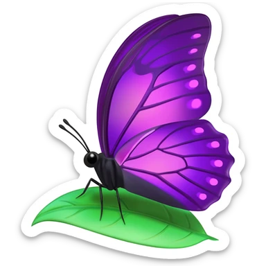 Purple butterfly emoji sticker