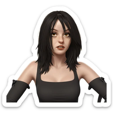 realistic portrait of girl sticker