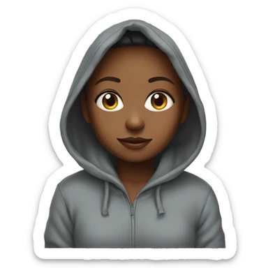 Girl in baggy hoodie sticker