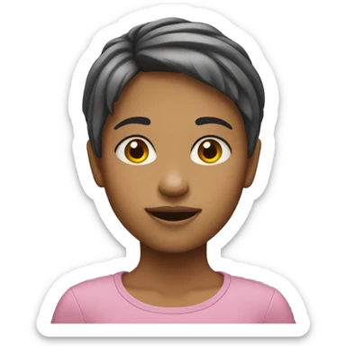 girl with short hair indoors sticker