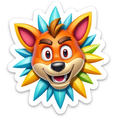 Crash bandicoot warped logo sticker