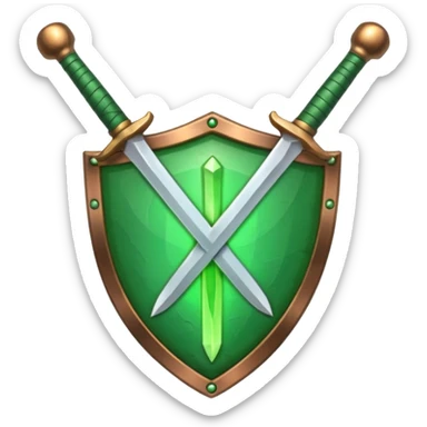 discord emoijis for a sword shield and healing icon in the same styler sticker