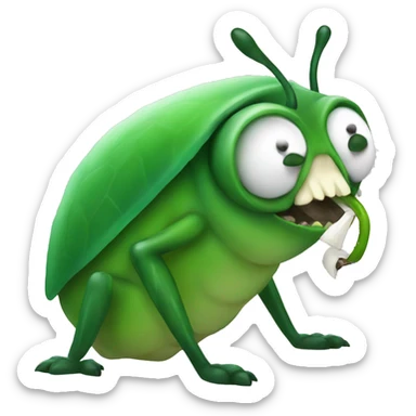 bug eating green Pengolin sticker
