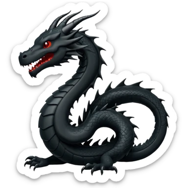 Minimalist Black dragon symbol sticker
