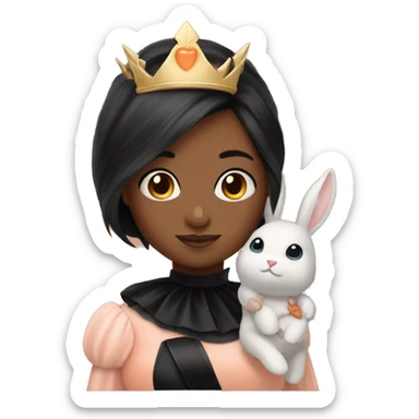 Peach skinned princess with black bunny sticker