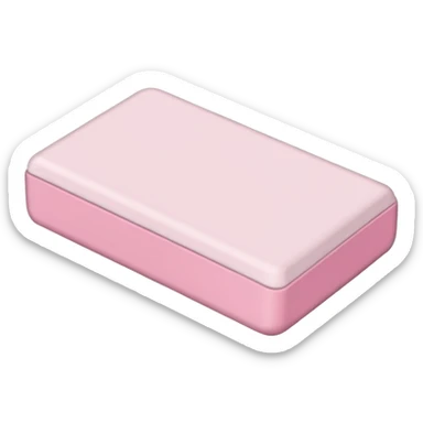 Half white and half light pink eraser sticker