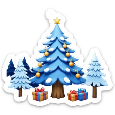 Blue Christmas Night  sticker