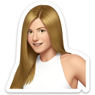 smiling girl with long hair sticker