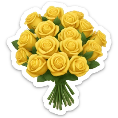 Yellow rose bouquet  sticker