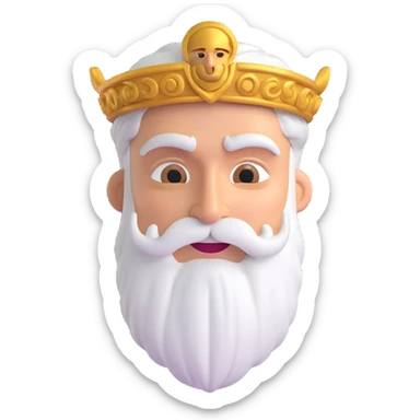 happy Zeus, the Greek god, 3D emoji style sticker