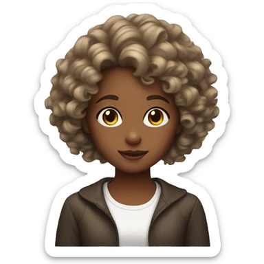 Girl with curly highlights sticker