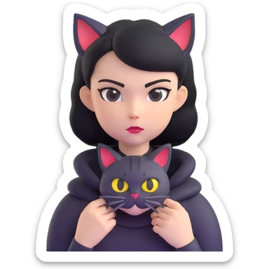 evil British cat-woman sticker