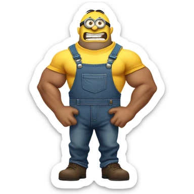 Minion with muscles  sticker