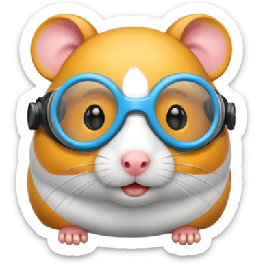 hamster with swimming goggles sticker
