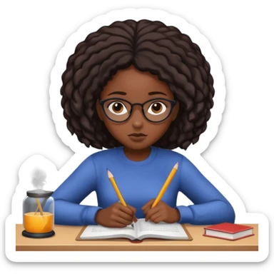 Student routine black girl sticker