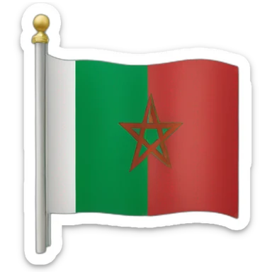 Morocco flag with fes writing in the centre sticker