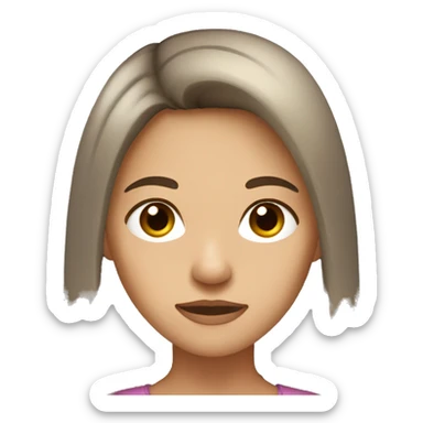 Girl with long light brown hair, gray eyes, and a scar on one of her eyes. sticker