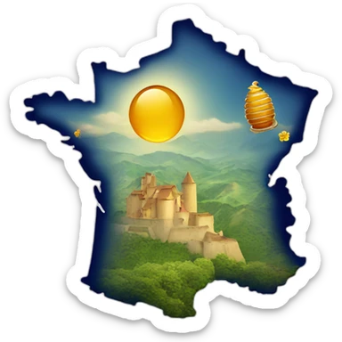 France map honey sticker