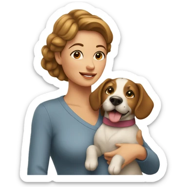 Maman avec un chien sticker