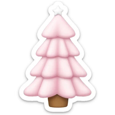 Light Pink Christmas tree with white bows sticker