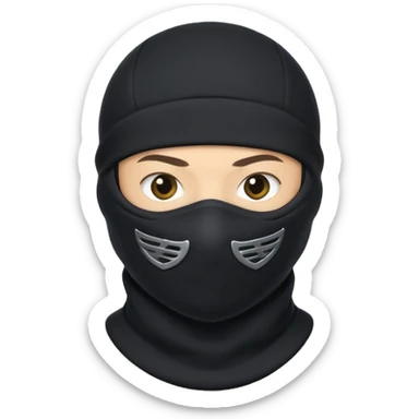 Black fabric Limbless ninja/robber balaclava ball sphere! It’s rollable sticker