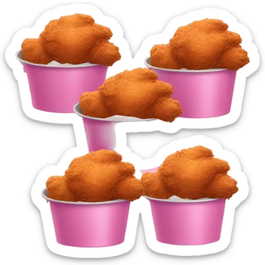 Bucket of fried chicken pink sticker