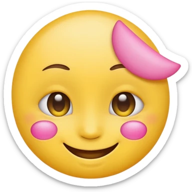 Generic Yellow emoji with pink under eye patches sticker