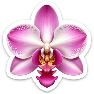 exquisite-phalaenopsis-moth-orchid-with-pure-white-petals-and-subtle-pink-center sticker